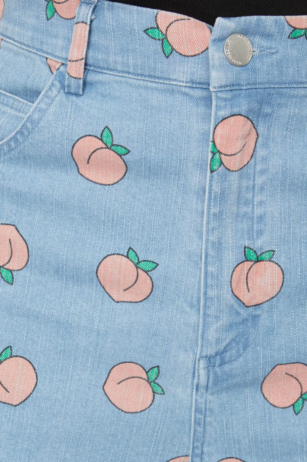 Denim Peach Wide Leg Jeans