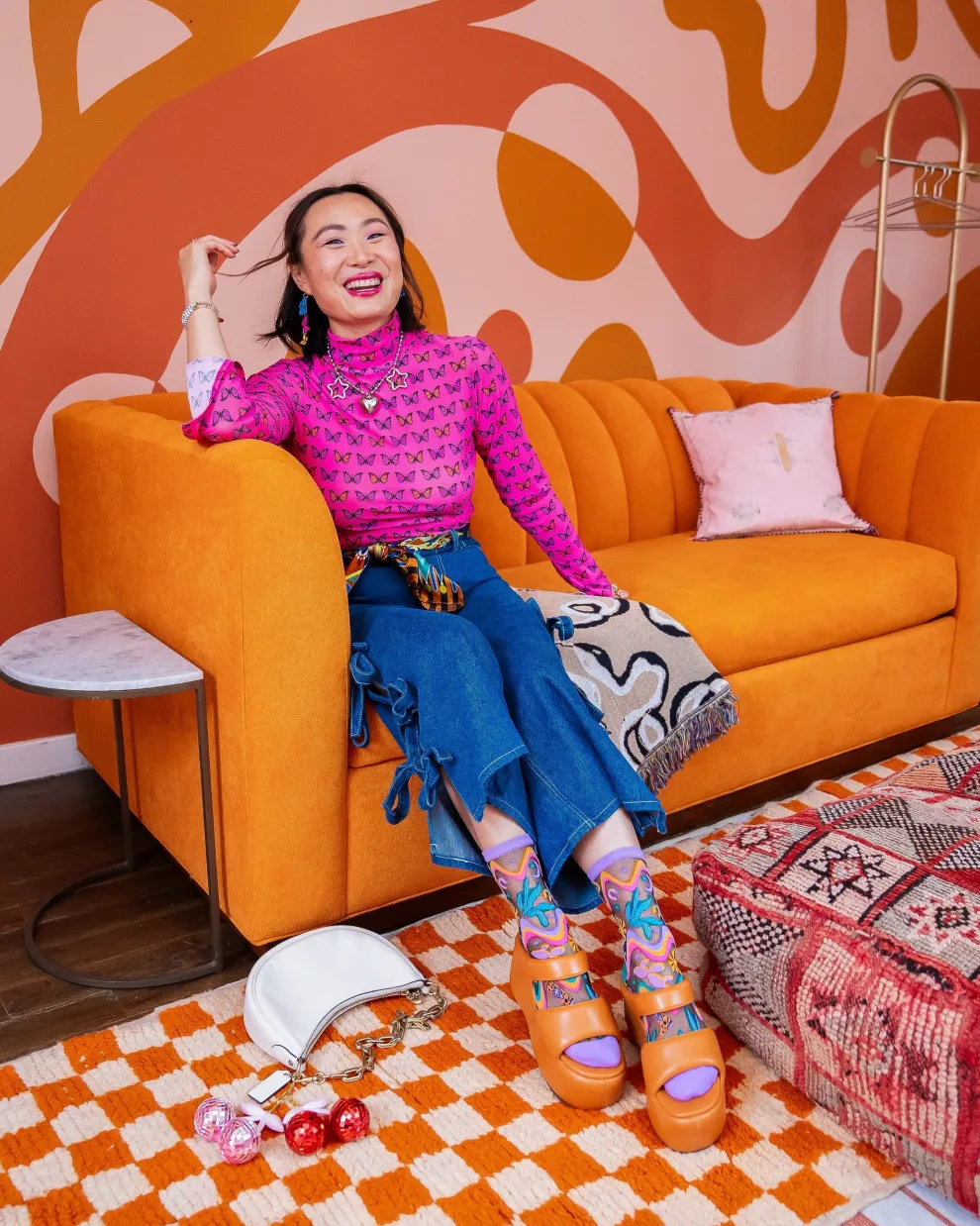 Desert Disco Black Sheer Crew Sock