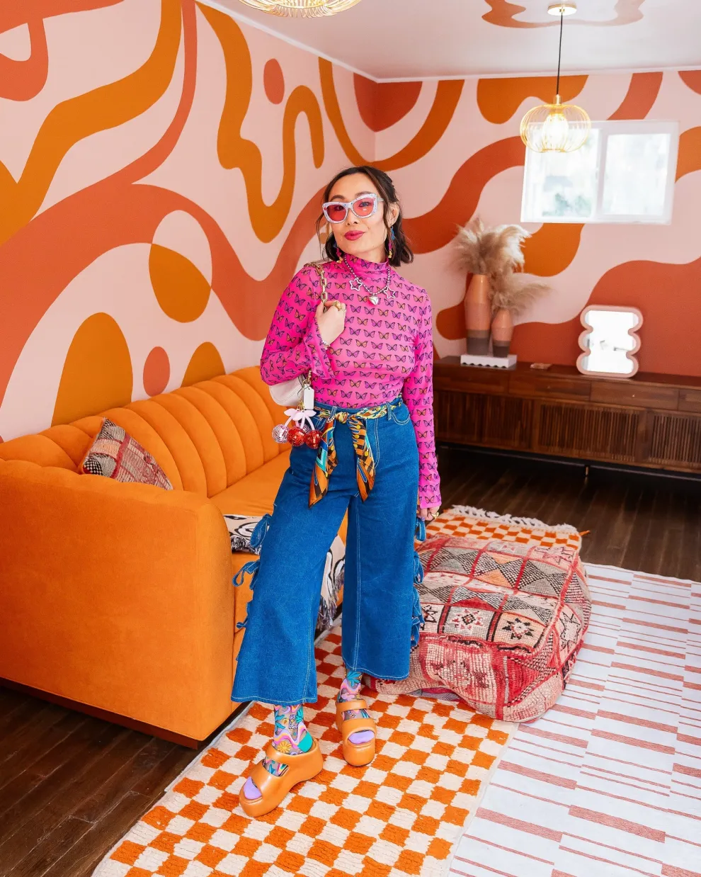 Desert Disco Black Sheer Crew Sock