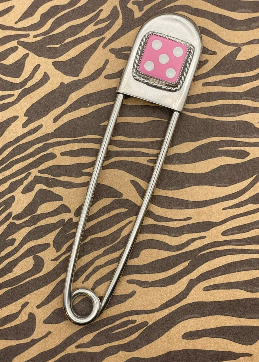 Dice Jumbo Safety Pin Keychain