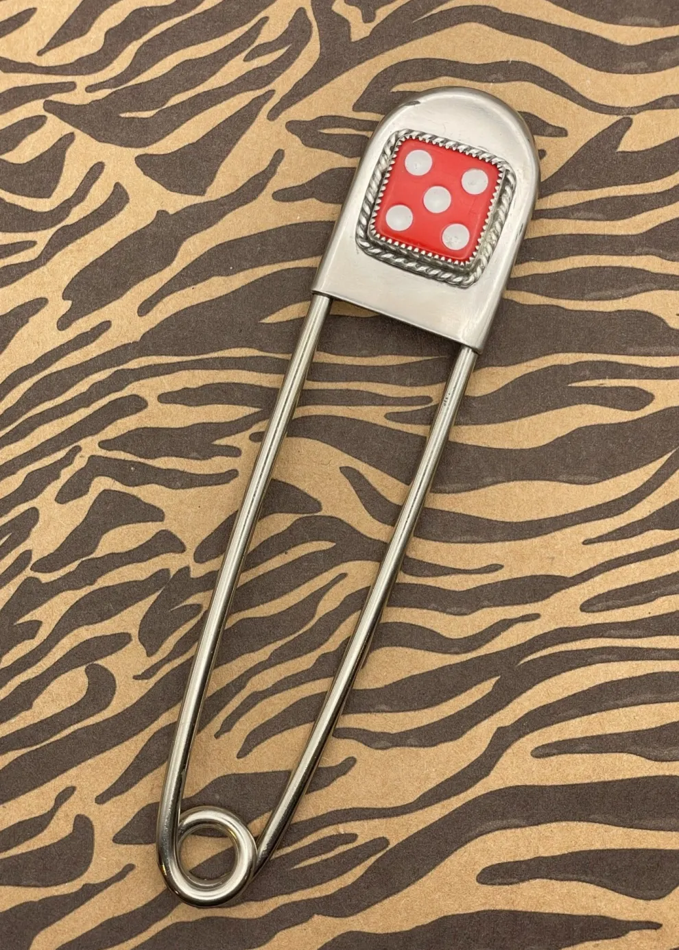 Dice Jumbo Safety Pin Keychain