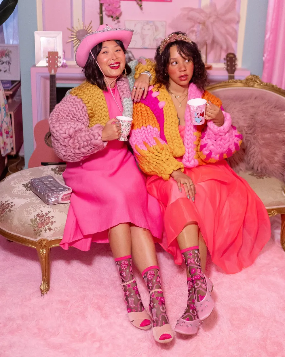 Disco Barbie Black Sheer Crew Sock