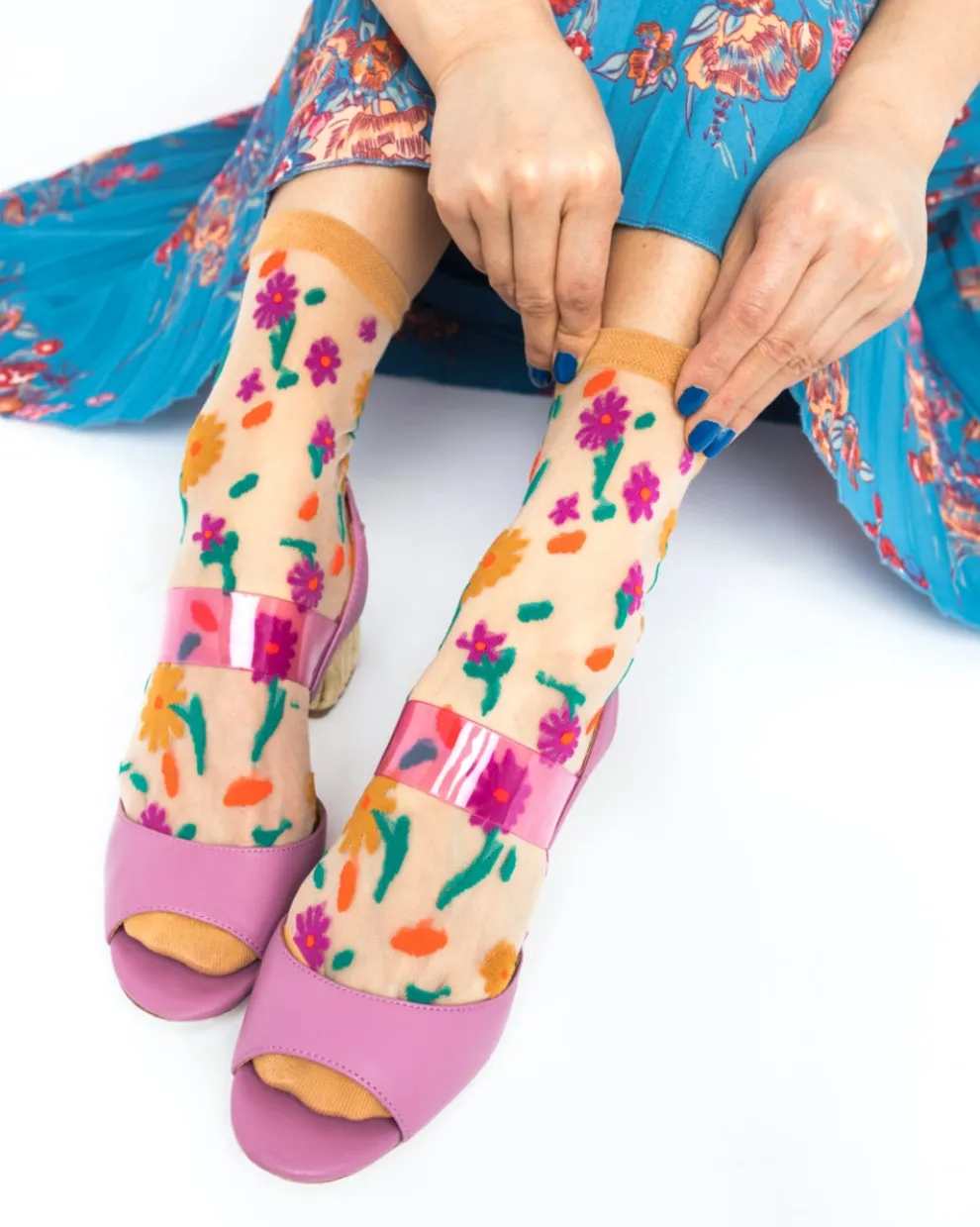 Ditsy Floral Sheer Ankle Sock