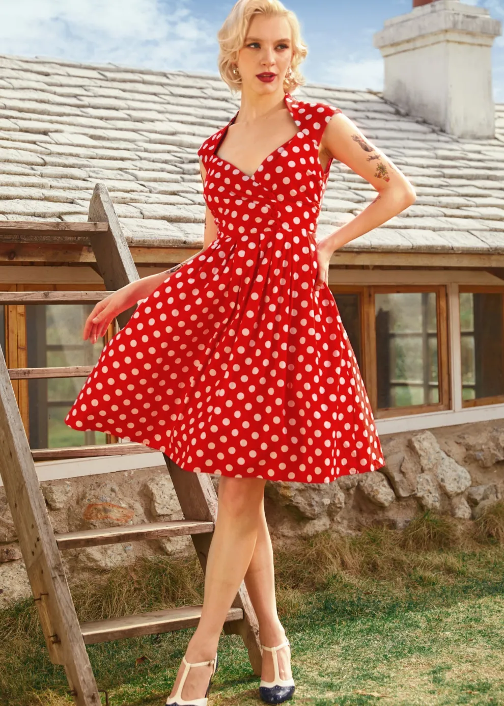 Dotted Darling Fit & Flare Dress