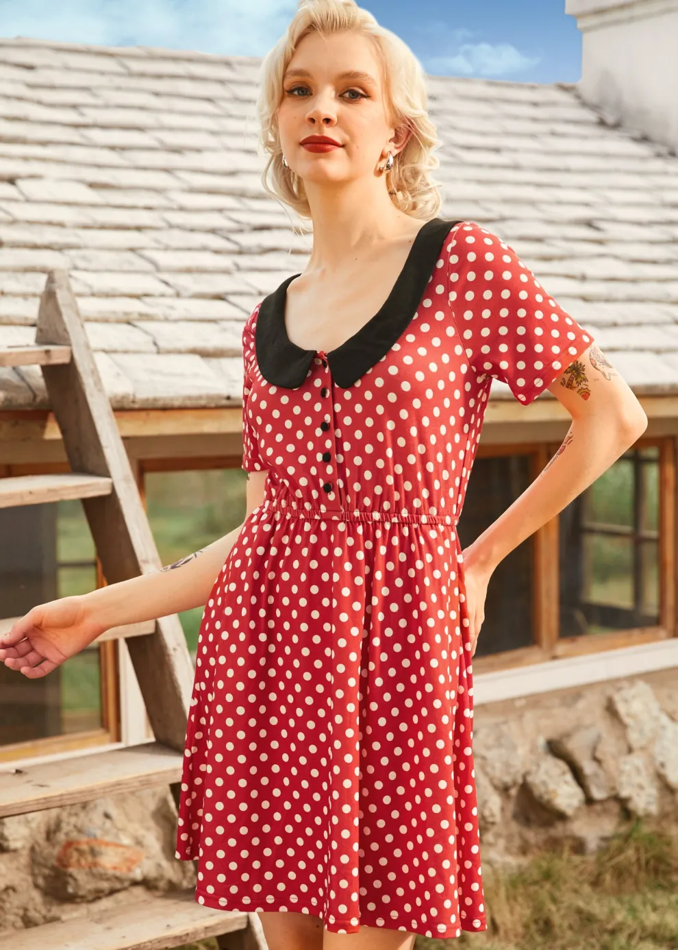 Dottie Delight Collared Dress
