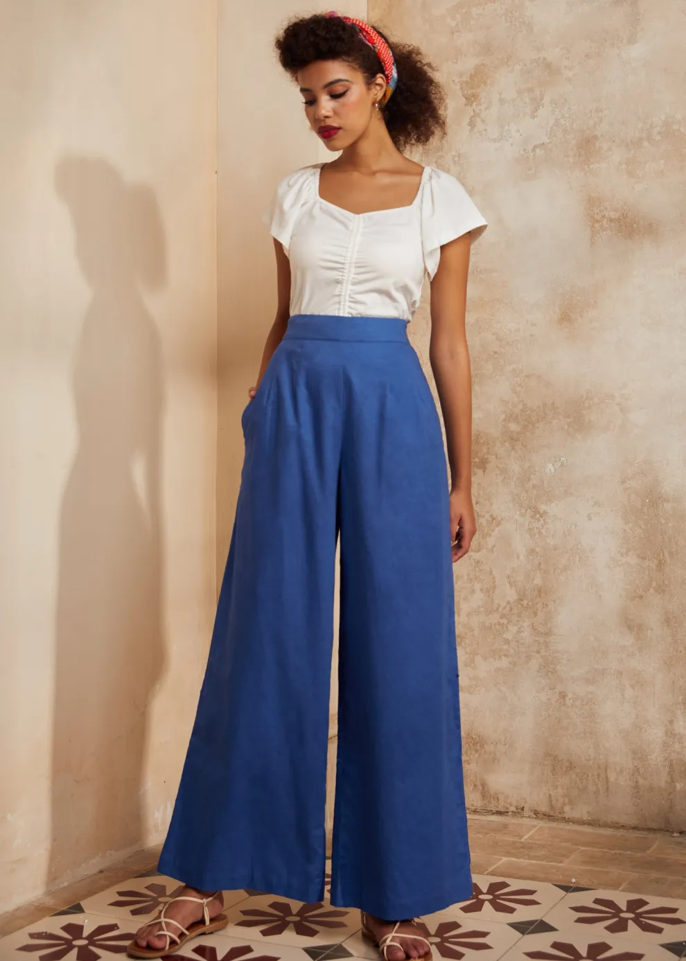 Double Pleat Wide Leg Pants