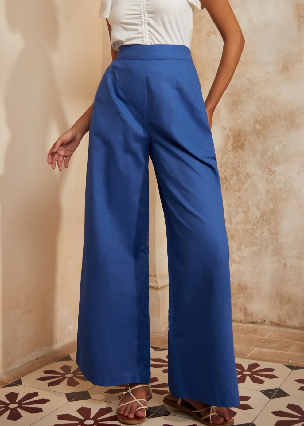 Double Pleat Wide Leg Pants