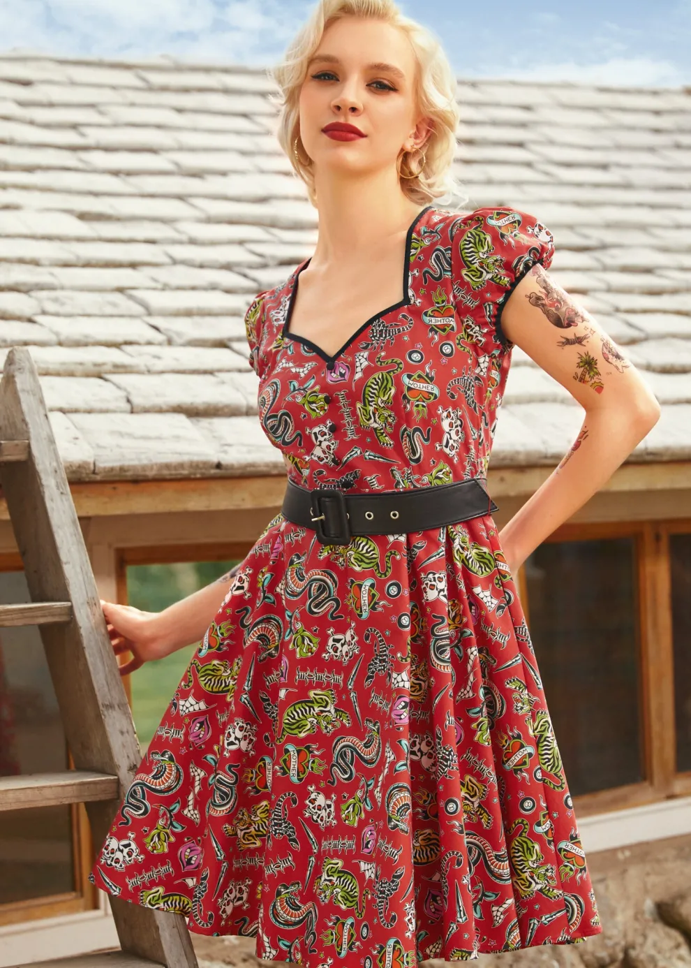 Drive In Delight Fit & Flare Dress