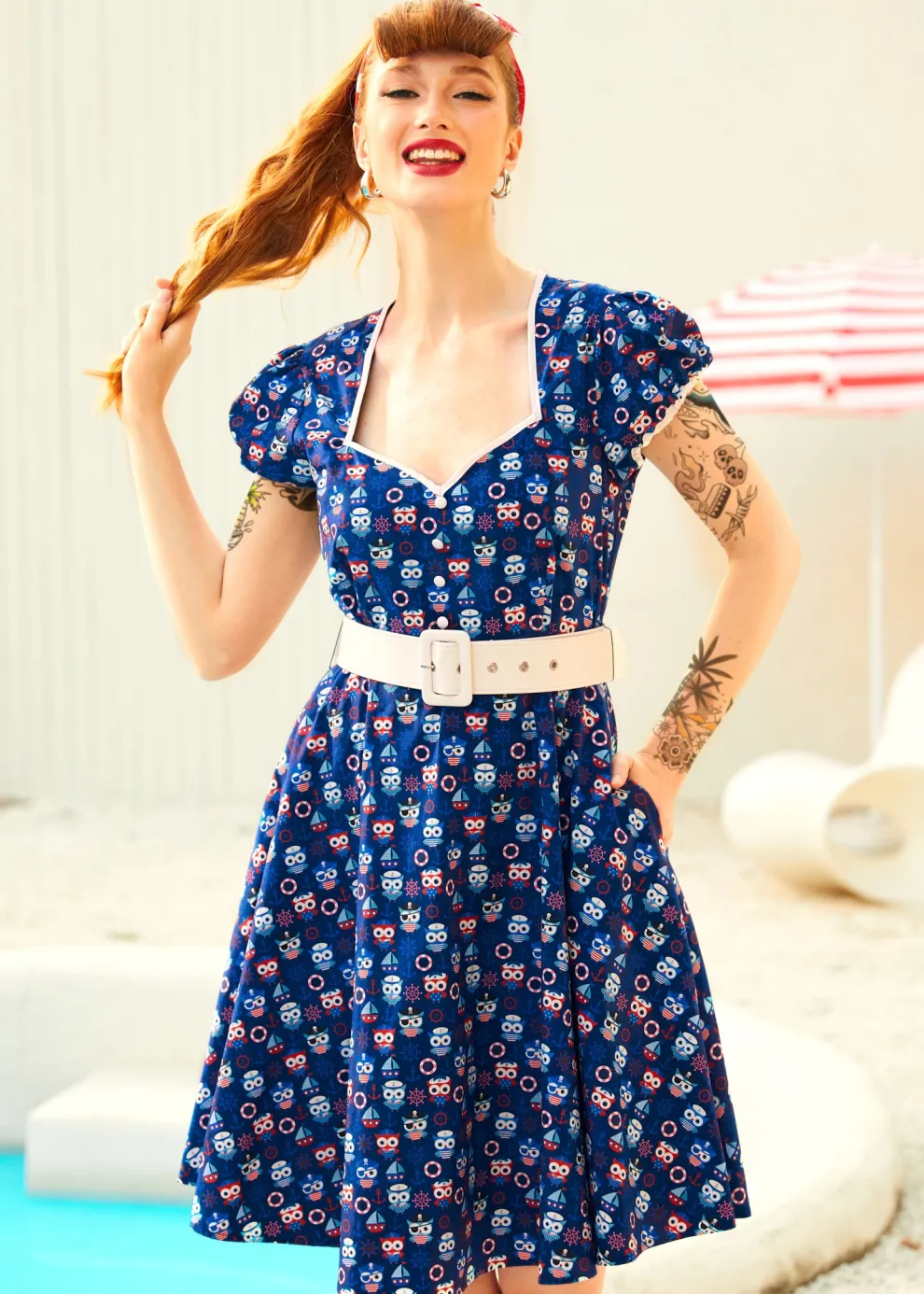 Drive In Delight Fit & Flare Dress