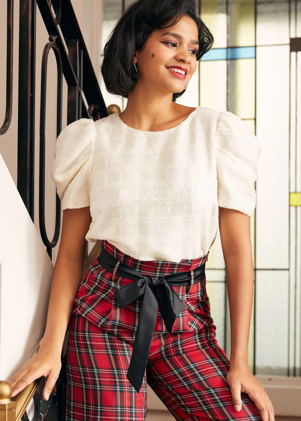 Festive Frolic Bubble Sleeve Crew