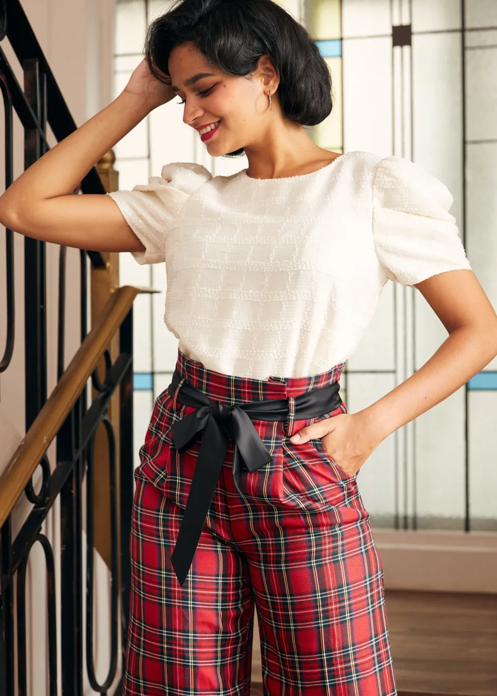 Festive Frolic Bubble Sleeve Crew