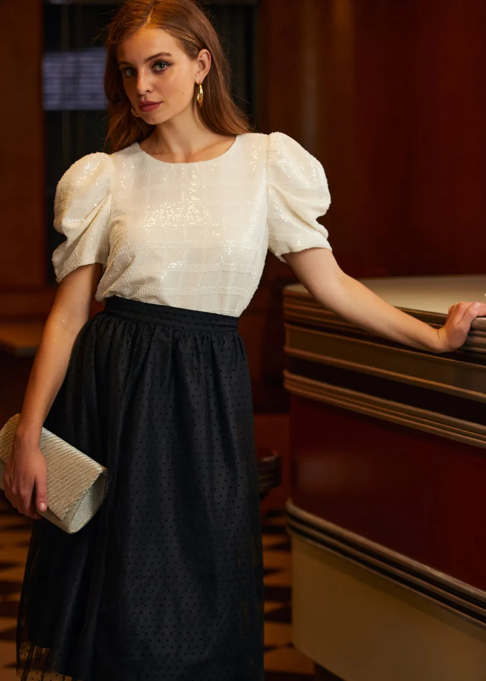 Festive Frolic Bubble Sleeve Crew