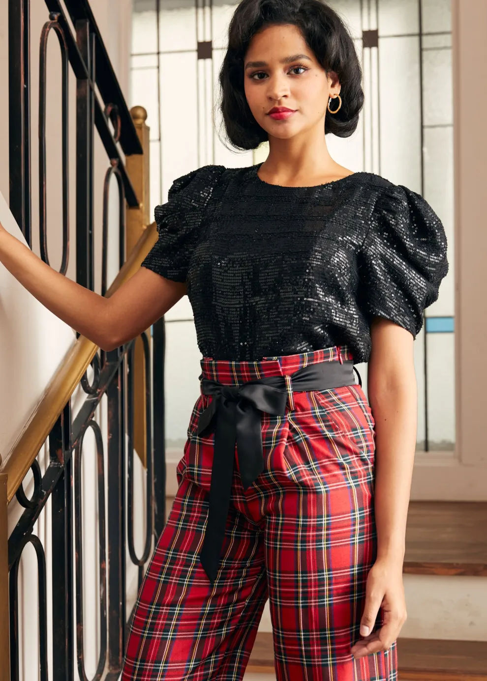 Festive Frolic Bubble Sleeve Crew