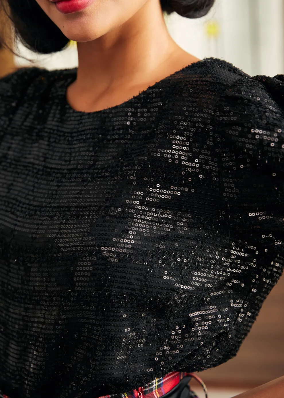 Festive Frolic Bubble Sleeve Crew