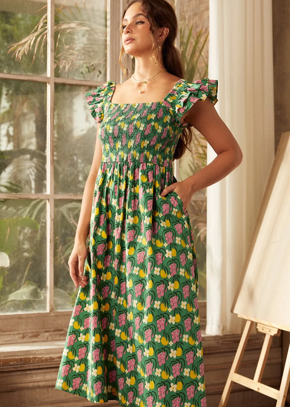 Flair and Square Babydoll Dress