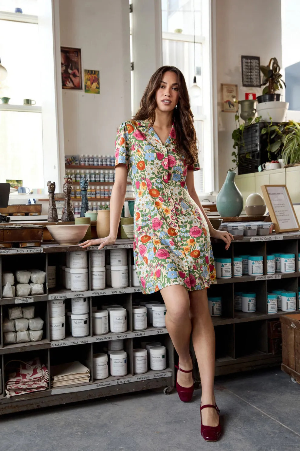 Floral Field Shirt Dress