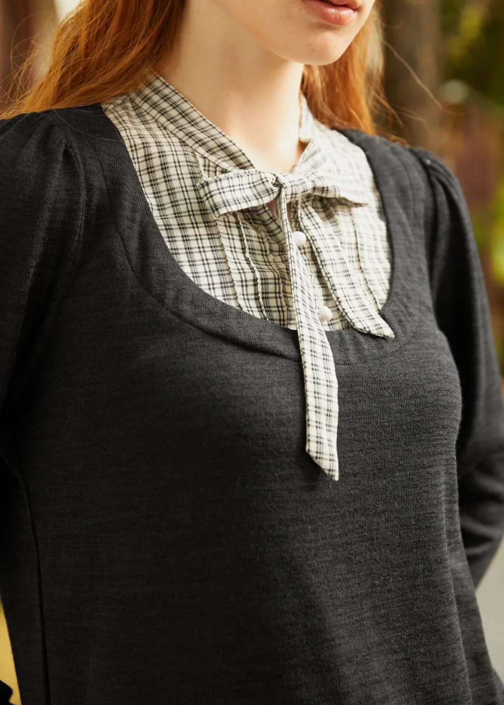 Flow & Function Tie Neck Long Sleeve Top