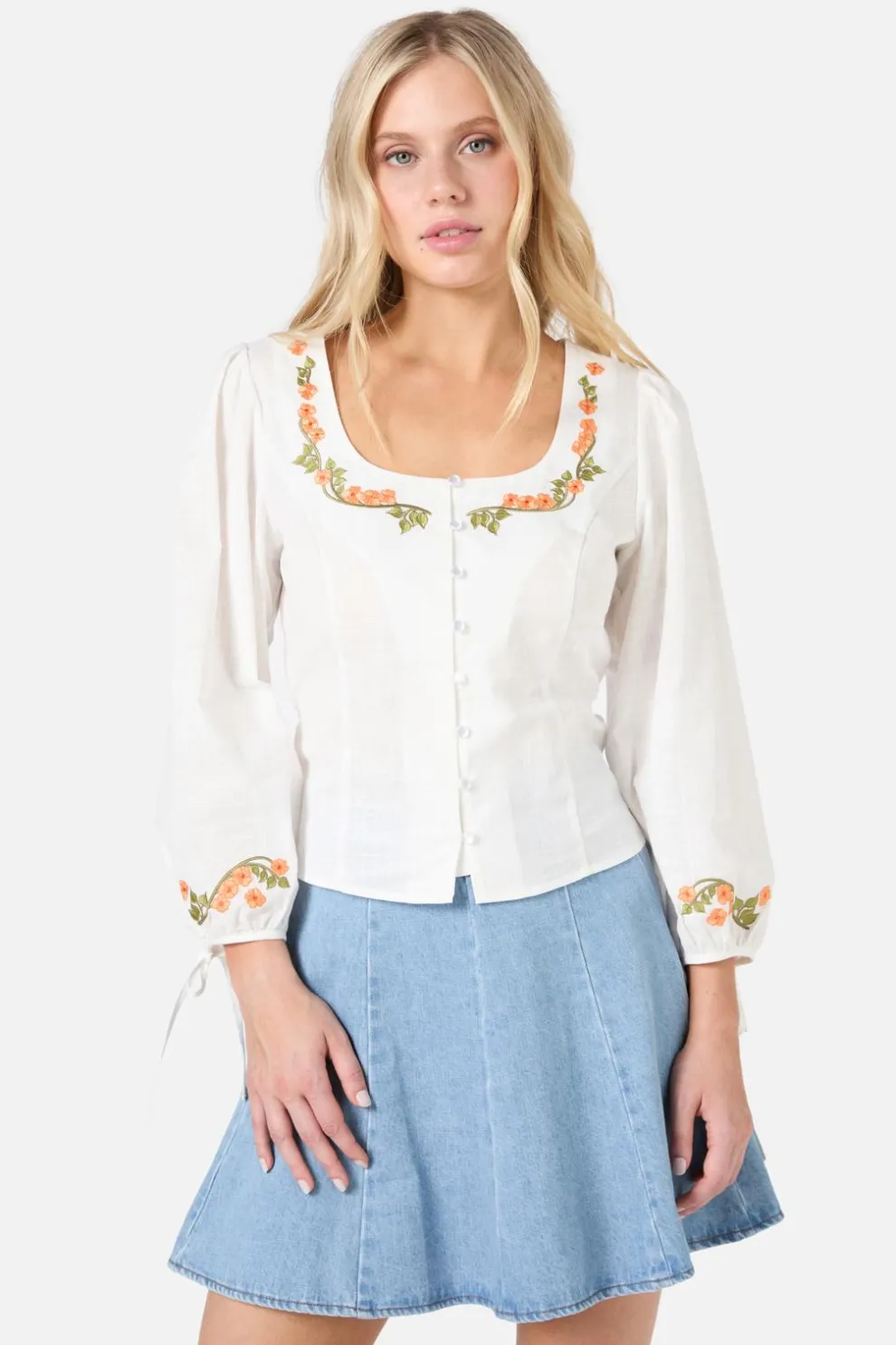 Flower Child Embroidered Top