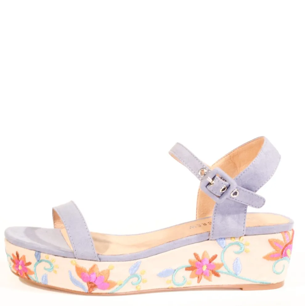 Friday Embroidered Wedged Sandals