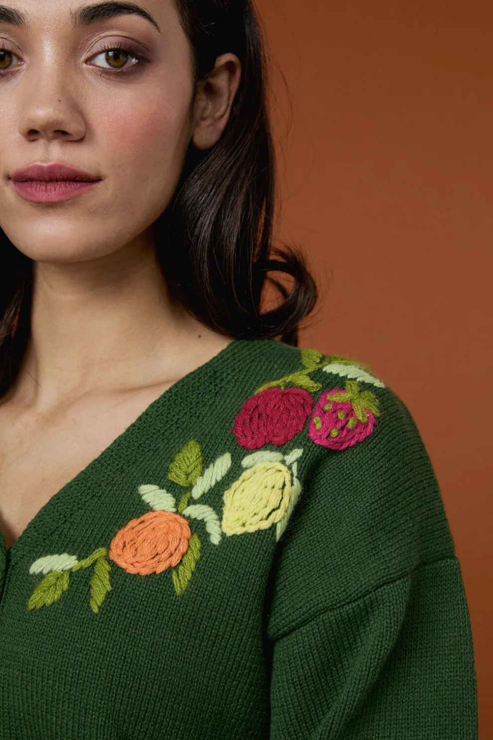 Fruit Embroidered Cardigan