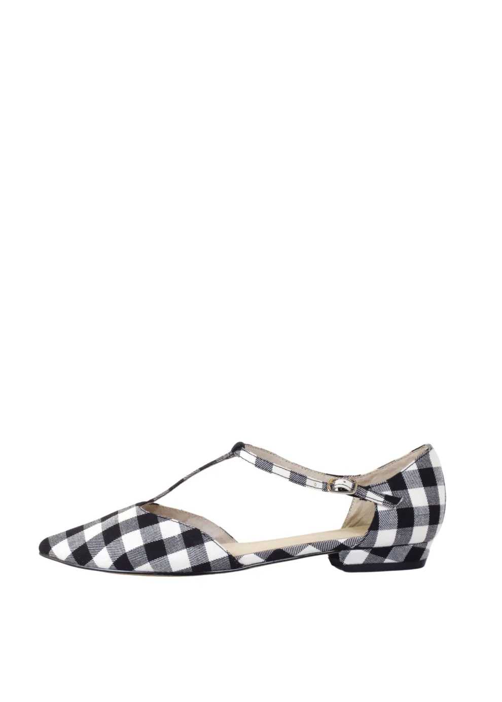 Garden Gingham T-Strap Flats