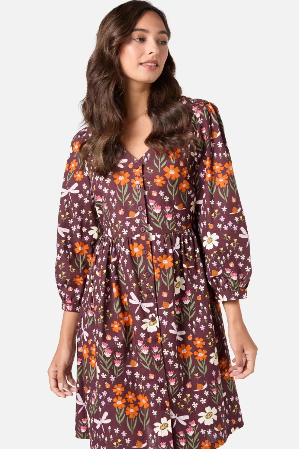 Garden Life Button Front Dress