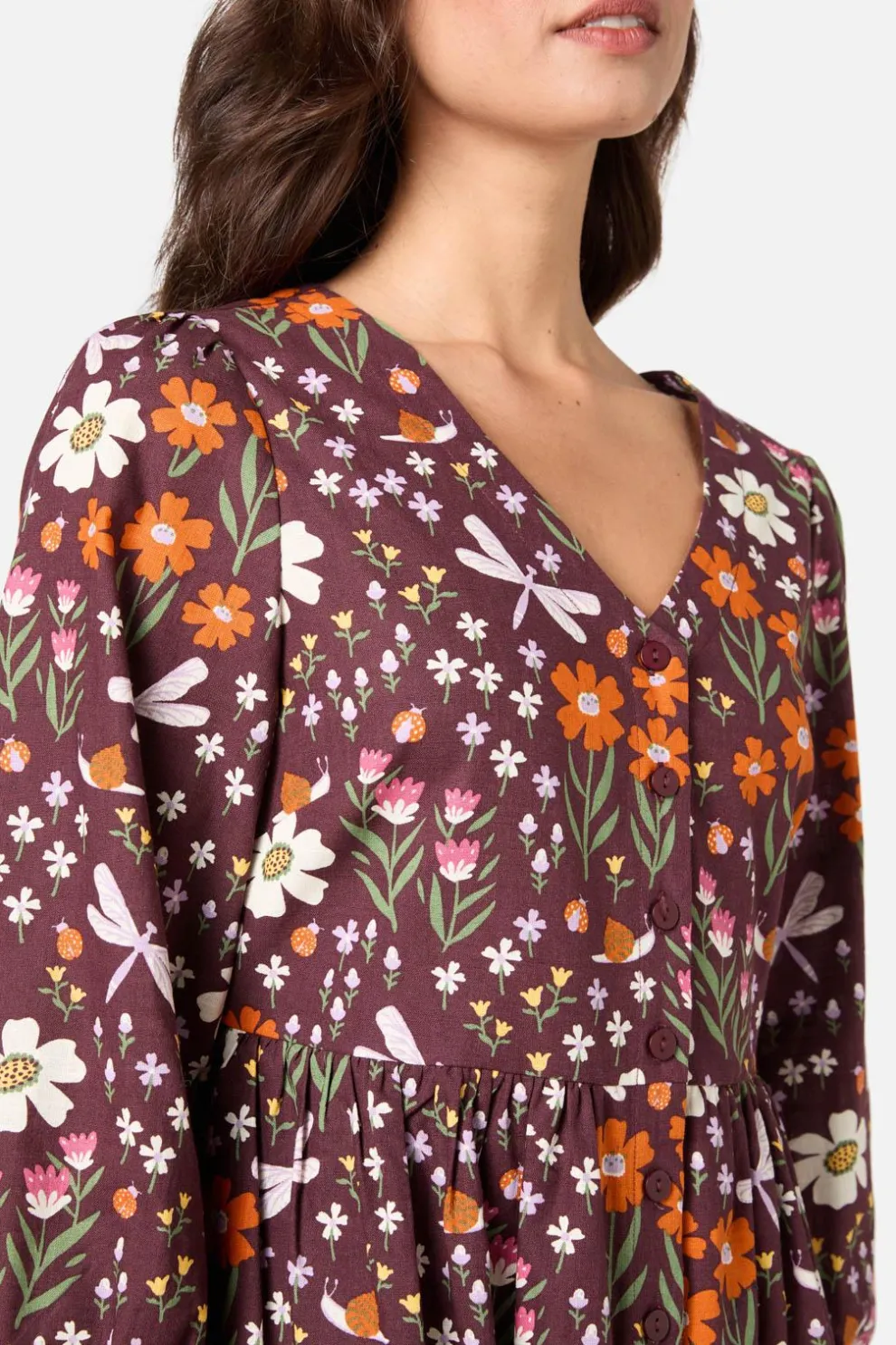 Garden Life Button Front Dress