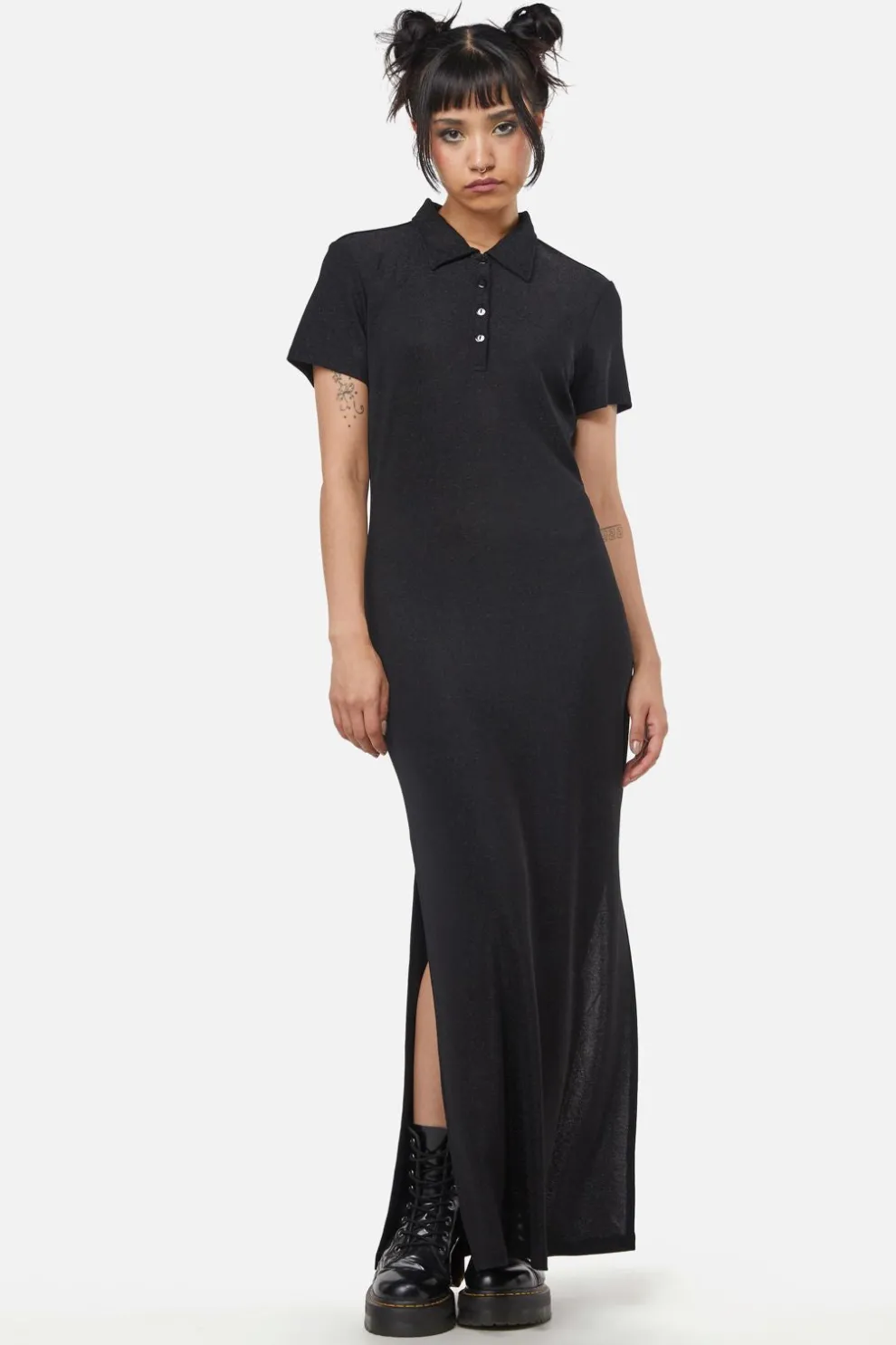 Glitter Mesh Midi Dress