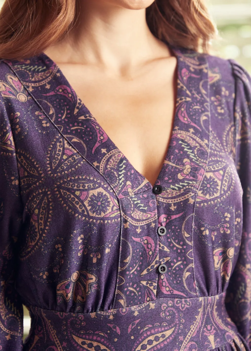 Goldie Hour V-Neck Midi Dress