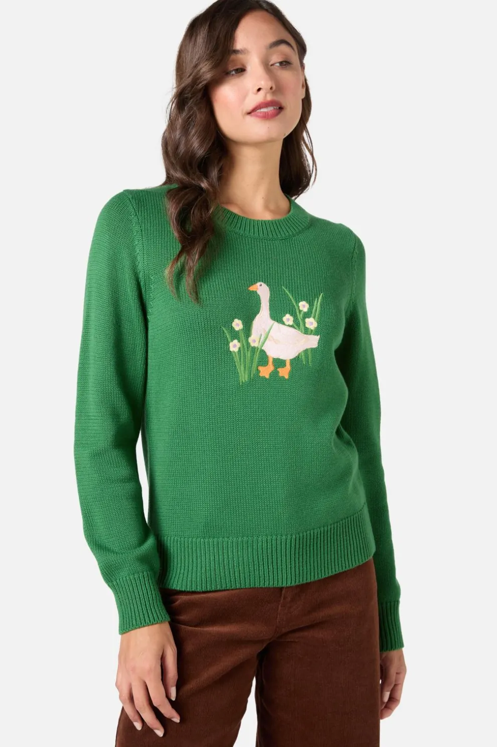 Goose Embroidered Knit Jumper