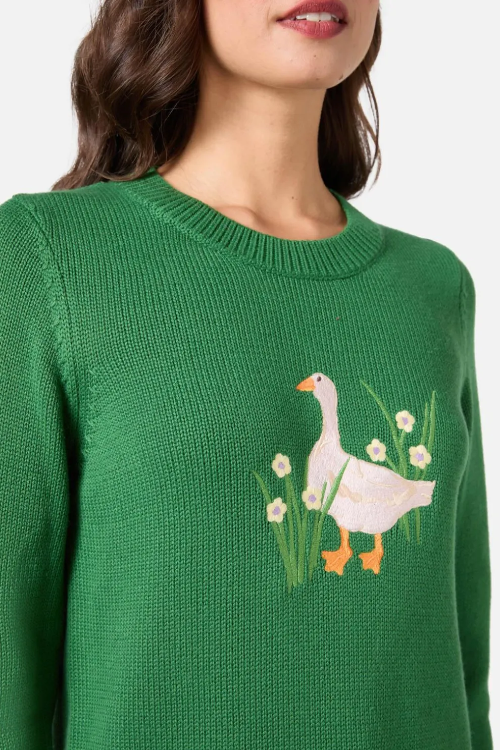 Goose Embroidered Knit Jumper