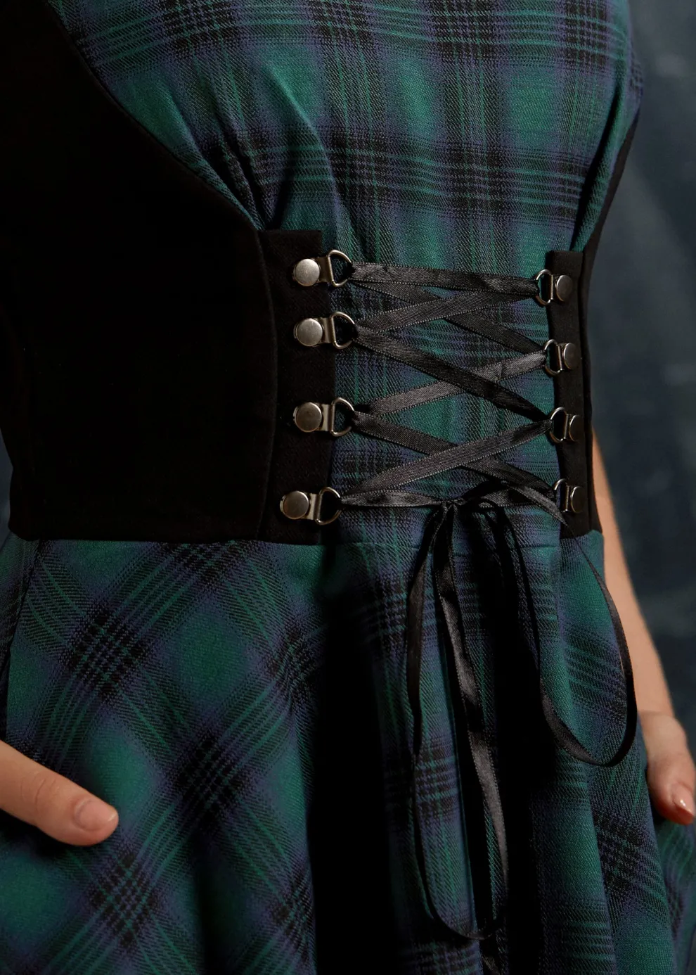 Green Plaid Swing Dress