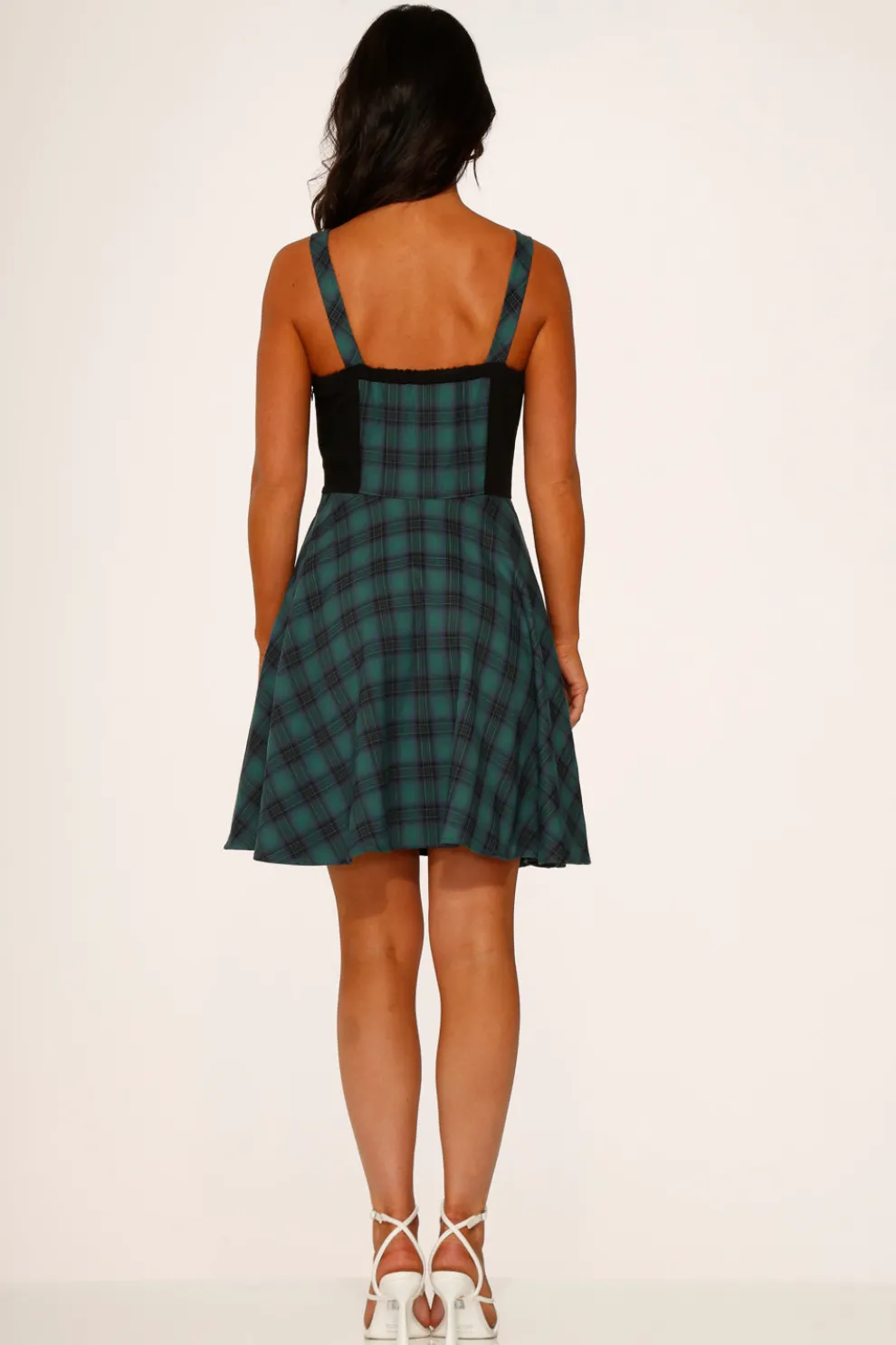 Green Plaid Swing Dress