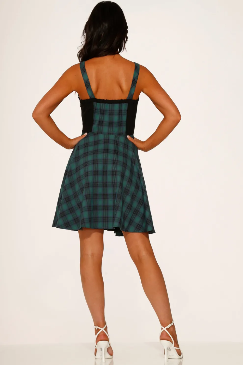 Green Plaid Swing Dress