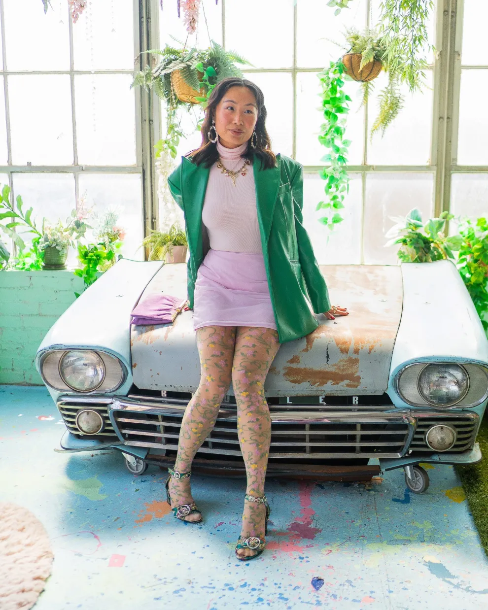 Heart Floral Sheer Thigh High Stockings