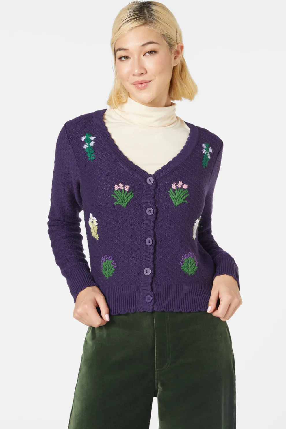 Herb Embroidered Cardi