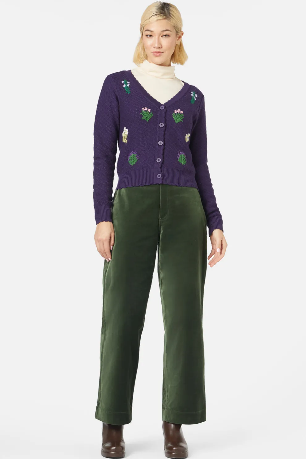 Herb Embroidered Cardi