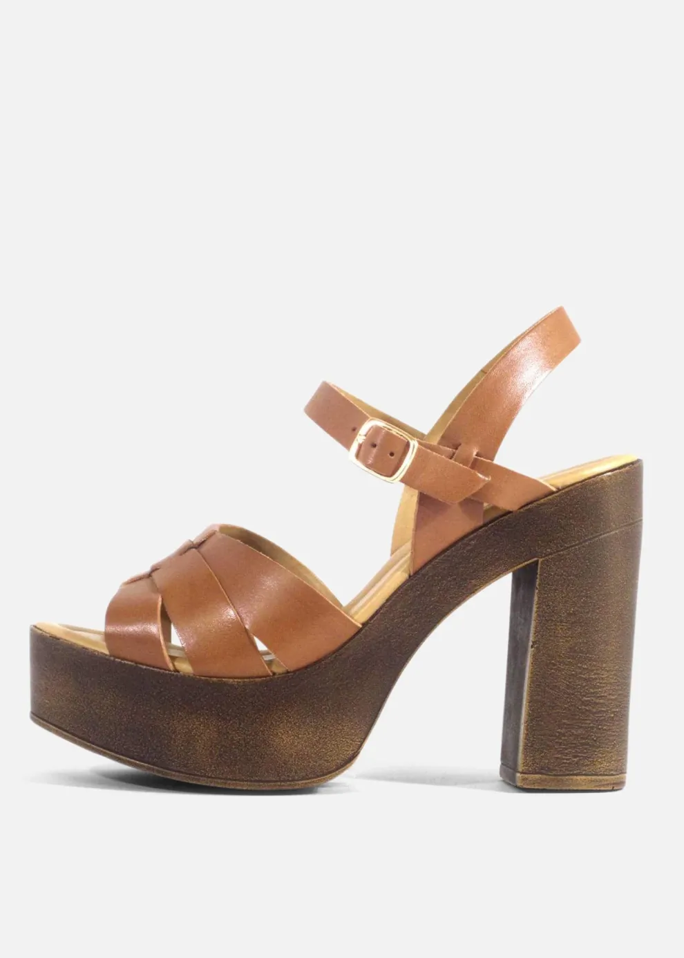Hollie Wooden Platform Heels
