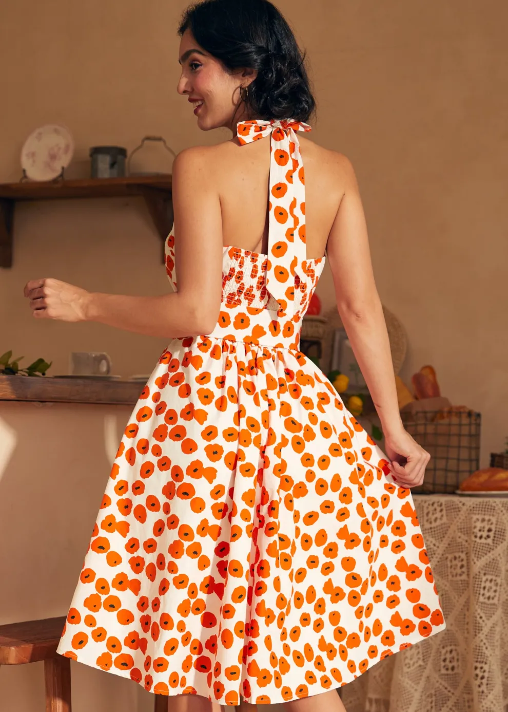 Instant Energy Faux-Wrap Halter Dress