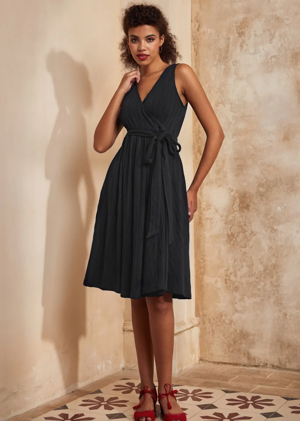 Instant Energy Faux-Wrap Knit Dress