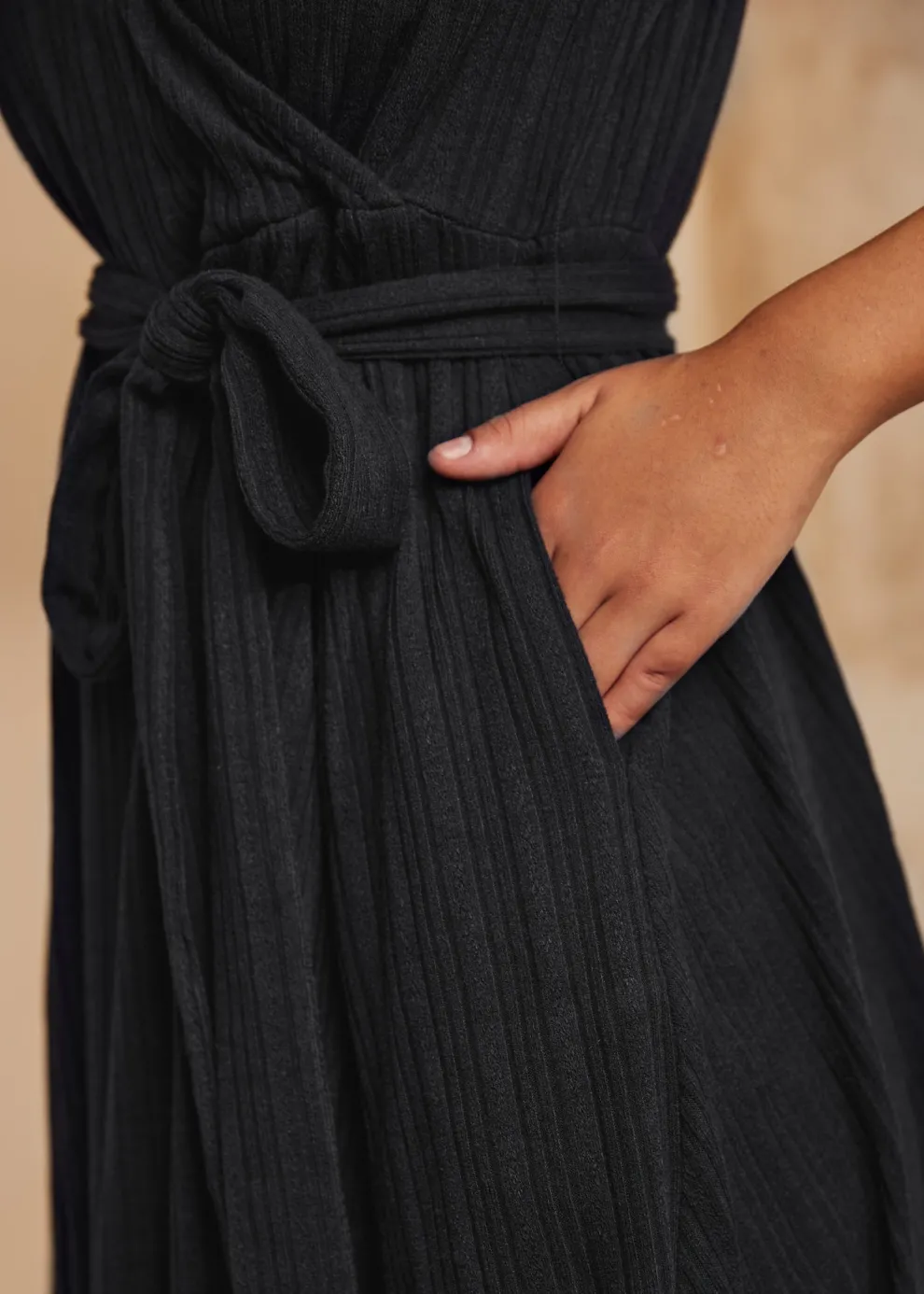 Instant Energy Faux-Wrap Knit Dress