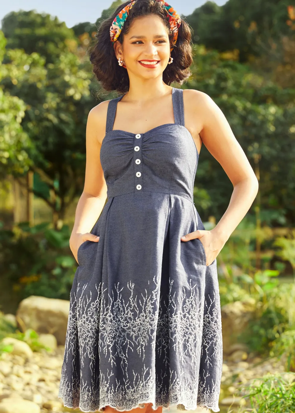 Into the Secret Garden Cross Back Dress