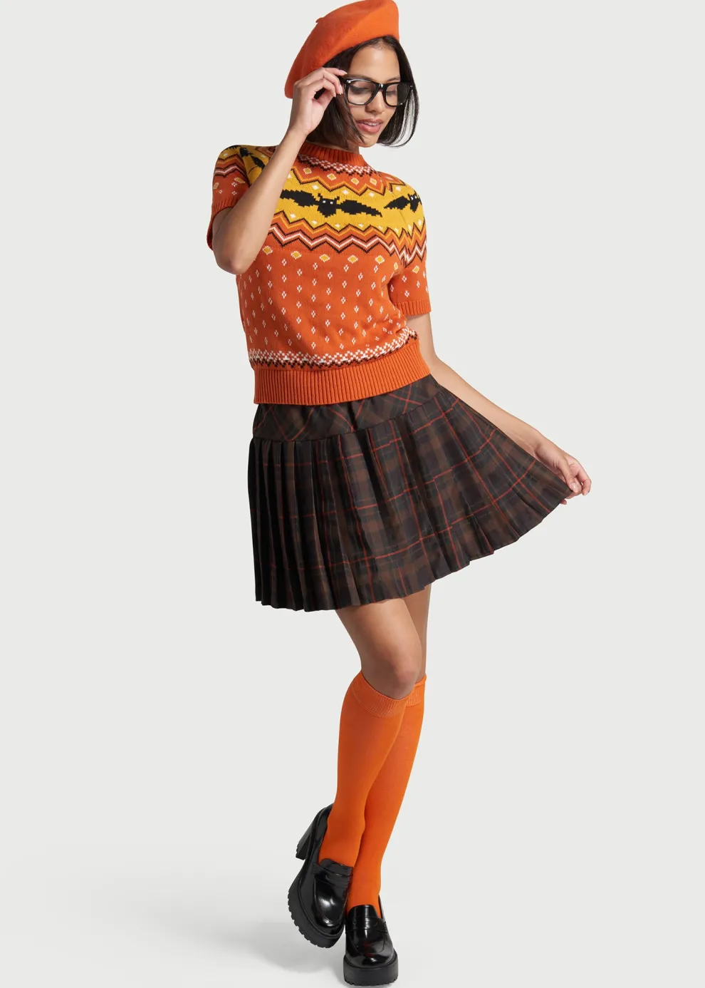 It Be Like 'Bat' Fair Isle Short Sleeve Sweater