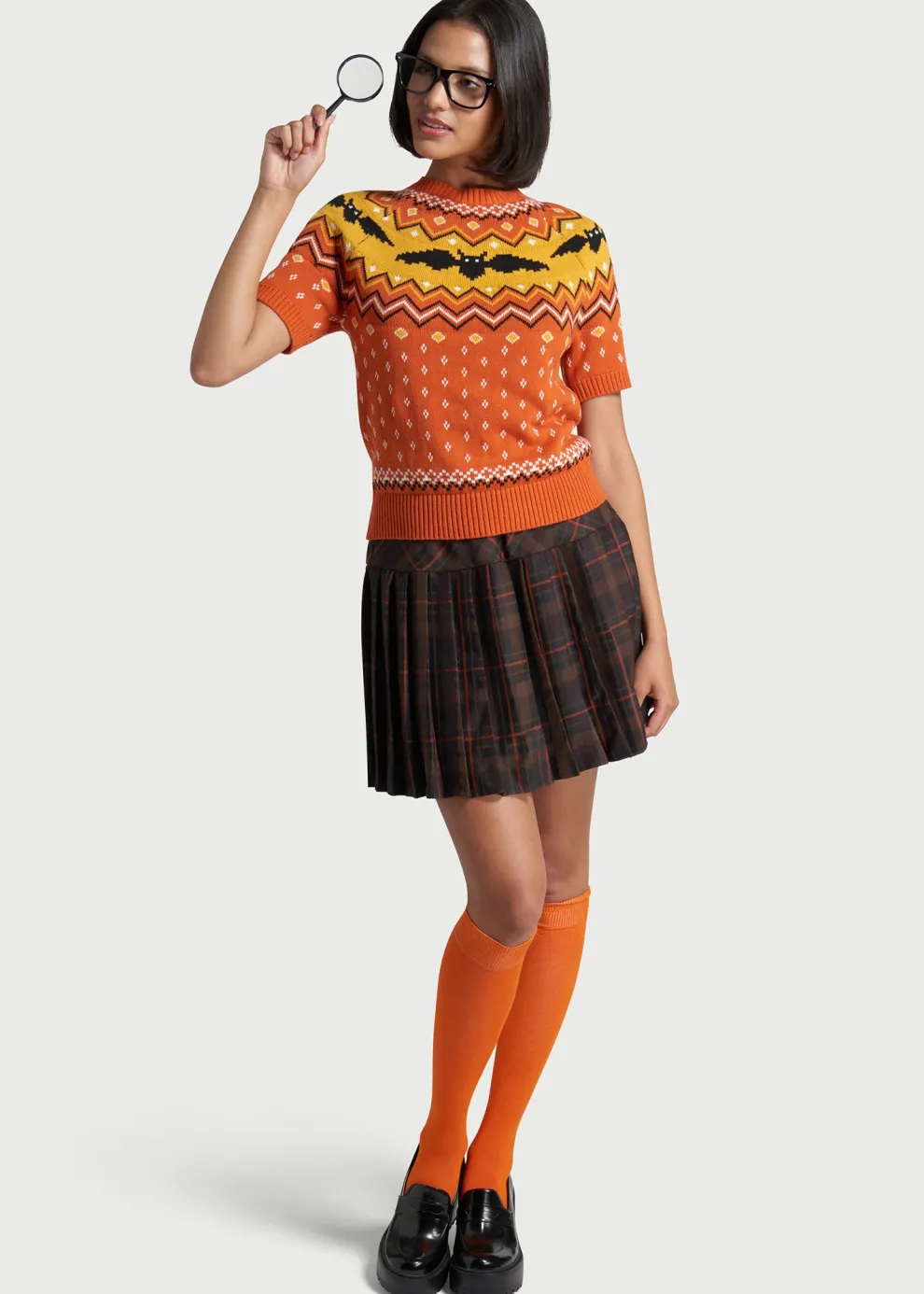 It Be Like 'Bat' Fair Isle Short Sleeve Sweater