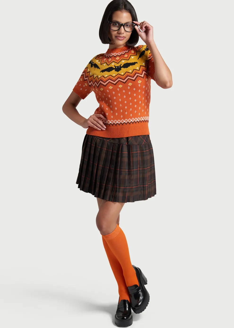 It Be Like 'Bat' Fair Isle Short Sleeve Sweater