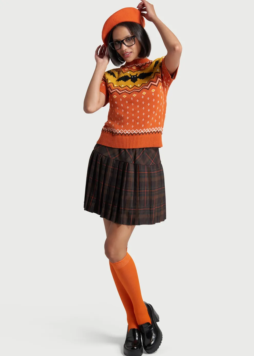 It Be Like 'Bat' Fair Isle Short Sleeve Sweater