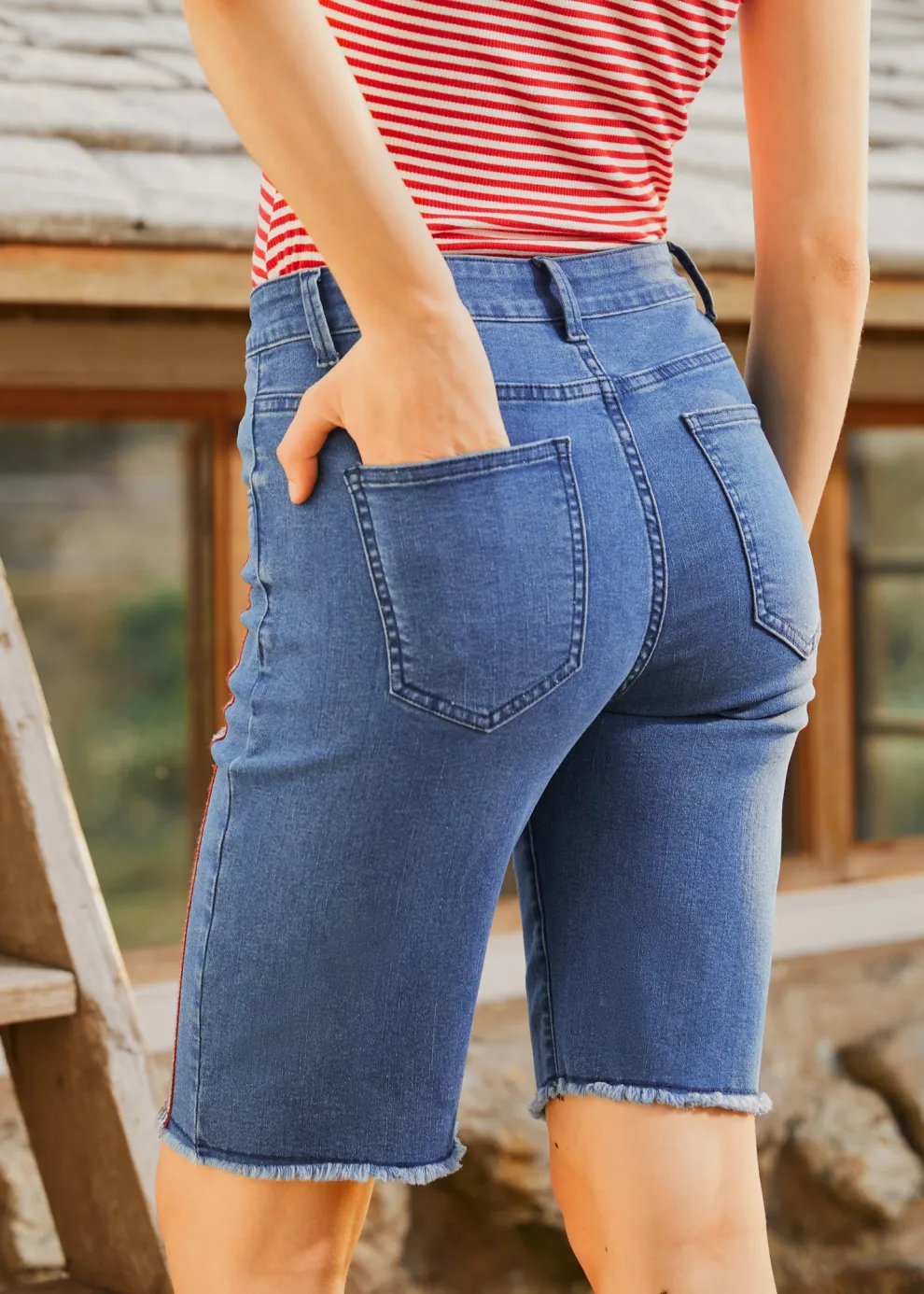 Just Bloomed Bermuda Jean Shorts