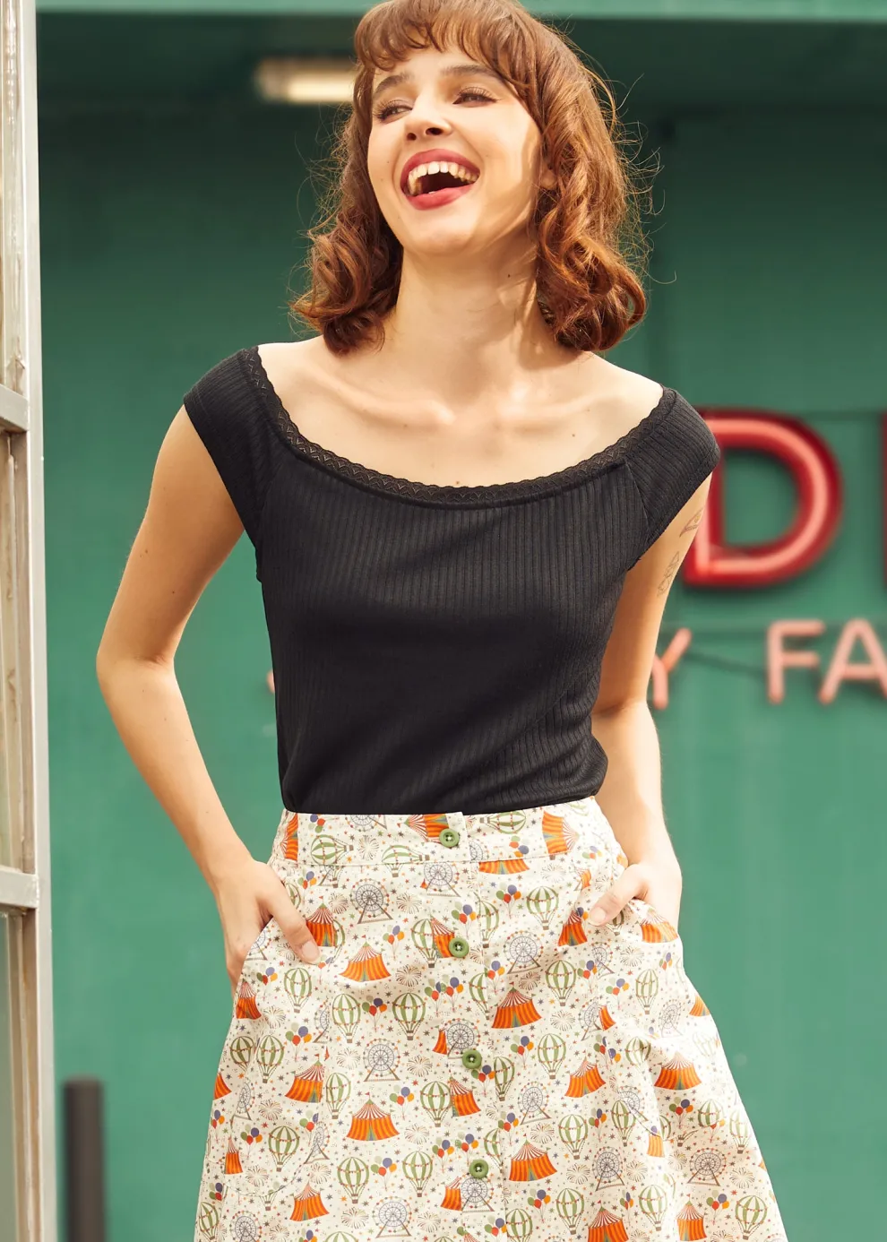 Lace by Day Marilyn Neck Tee