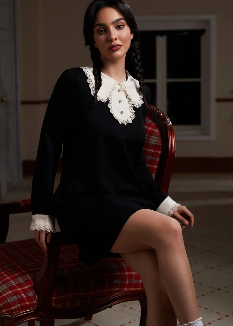 Laced Leaf Shift Dress