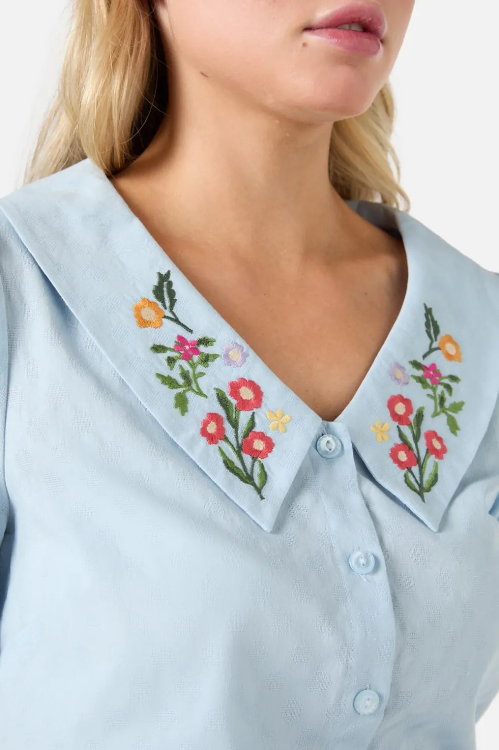 Lattice Embroidered Blouse
